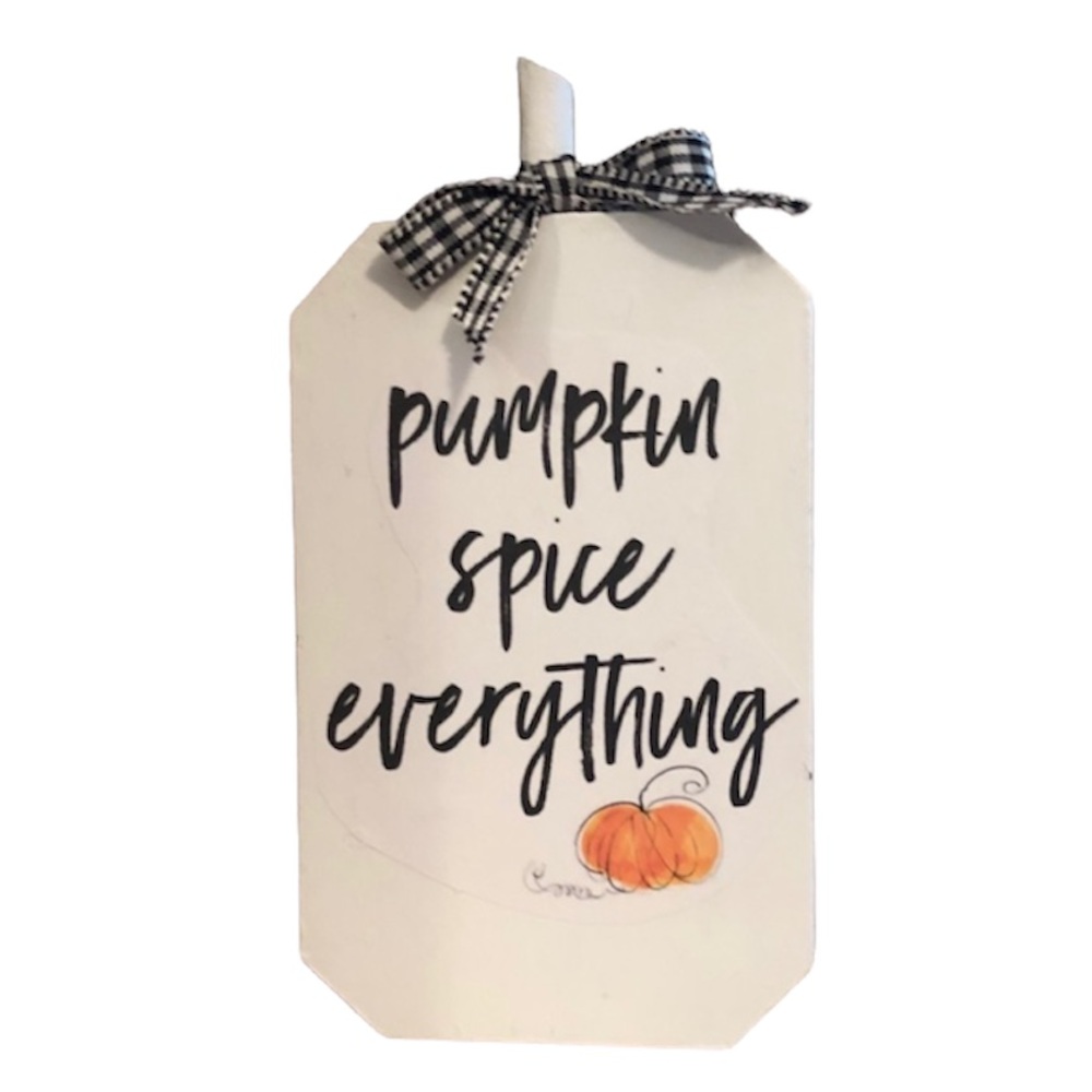 Wood Pumpkin (2-sided) - Hand Crafted 6.5" tall